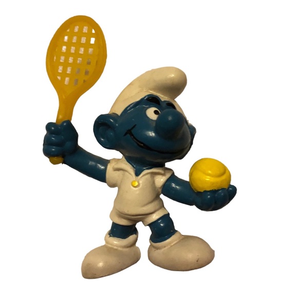 The Smurfs Tennis Serve Smurf Sports 20093 Rare Vintage Display Figure 1977 - Picture 1 of 6